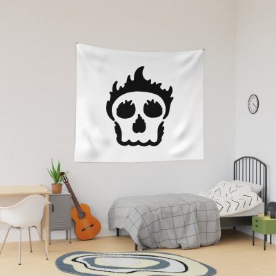 Sapnap Merch Flaming Skull Tapestry Official Cow Anime Merch