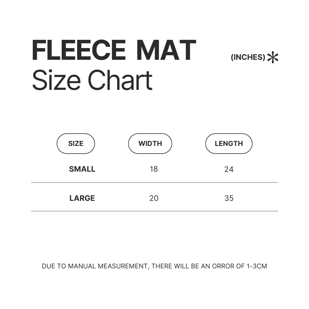 Fleece Mat Size Chart - Sapnap Shop