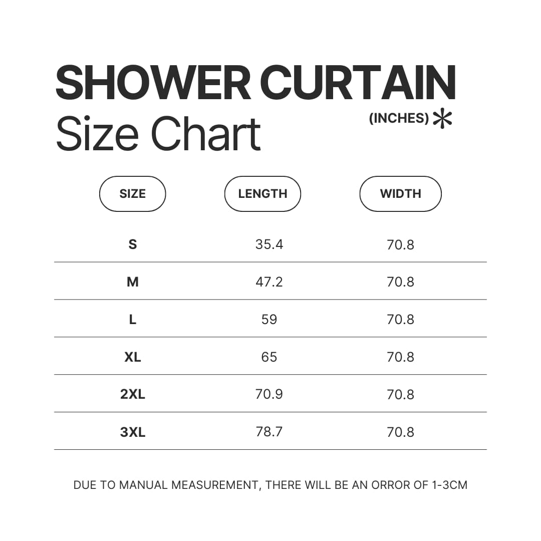 Shower Curtain Size Chart - Sapnap Shop