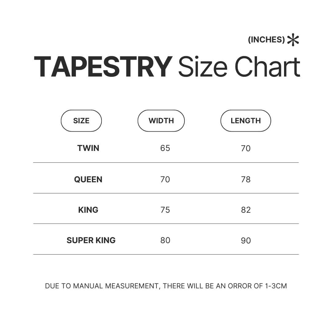 Tapestry Size Chart - Sapnap Shop