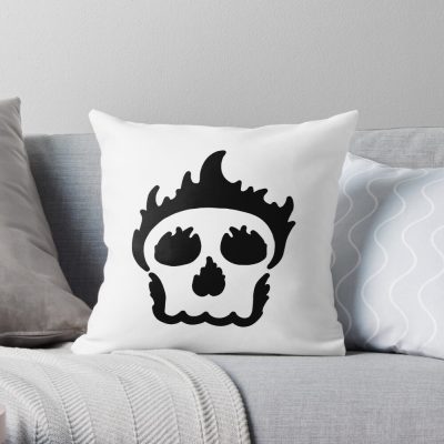 Sapnap Merch Flaming Skull Throw Pillow Official Cow Anime Merch