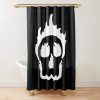 Sapnap Merch Flaming Skull Shower Curtain Official Cow Anime Merch