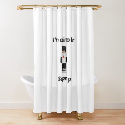 I'M A Simp For Sapnap (White Base) Shower Curtain Official Cow Anime Merch