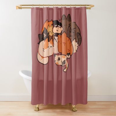 Sapnap Kittens Shower Curtain Official Cow Anime Merch