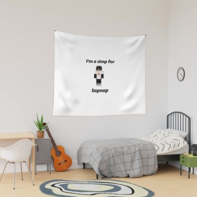 I'M A Simp For Sapnap (White Base) Tapestry Official Cow Anime Merch